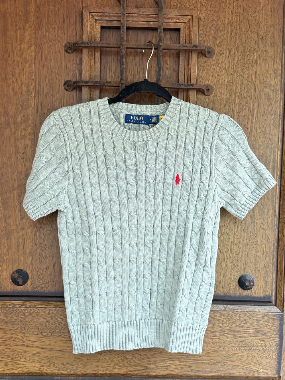 Polo Ralph Lauren  Grayish Green Cable Knit Crewneck Sweater Size M